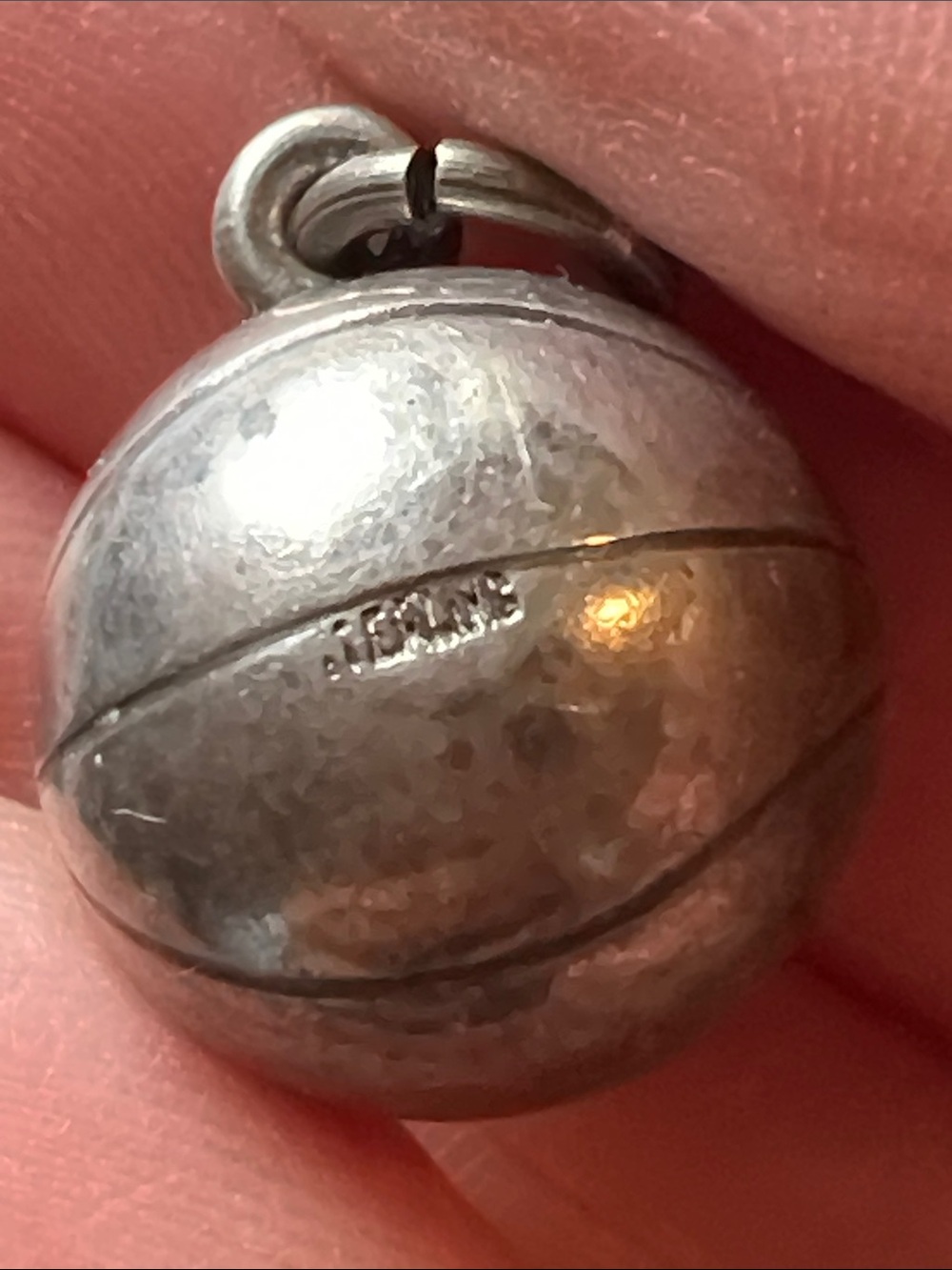 Vintage Stamped Sterling Silver basketball charm